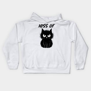 Funny Black Cat Hiss Off Meow Cat Kids Hoodie